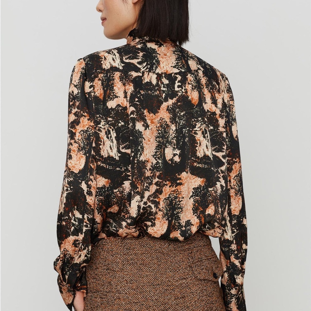 DAY BIRGER ET MIKKELSEN Women’s Kristen Fall Scenery Neck Tie Blouse Size Small - Picture 3 of 11